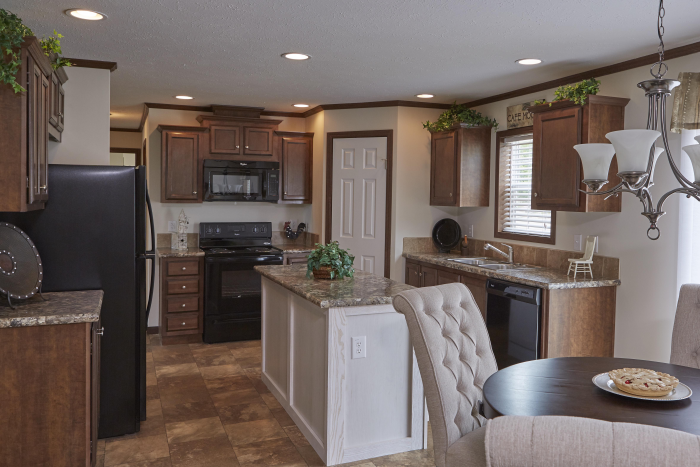 Kitchen and dining room in the Montclair model